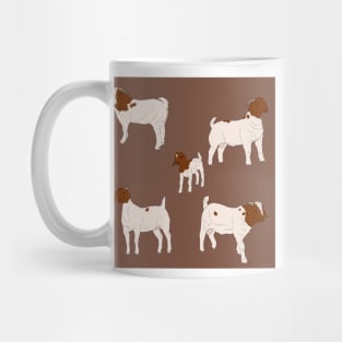 Boer Goats Pattern Brown Mug
